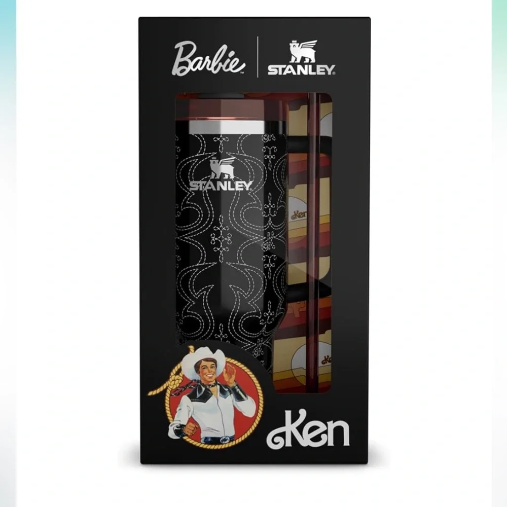 NIB Stanley x Barbie ‘80s Western Ken™ 40oz Tumbler-Midnight Black/Buckle 🤠